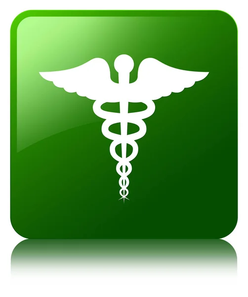 Medical icon green square button — Stock Photo, Image