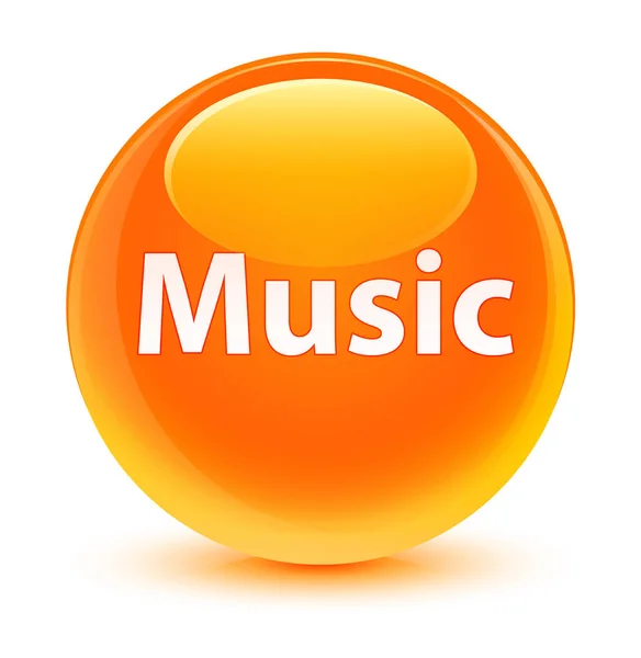 Musik glasartade orange runda knappen — Stockfoto