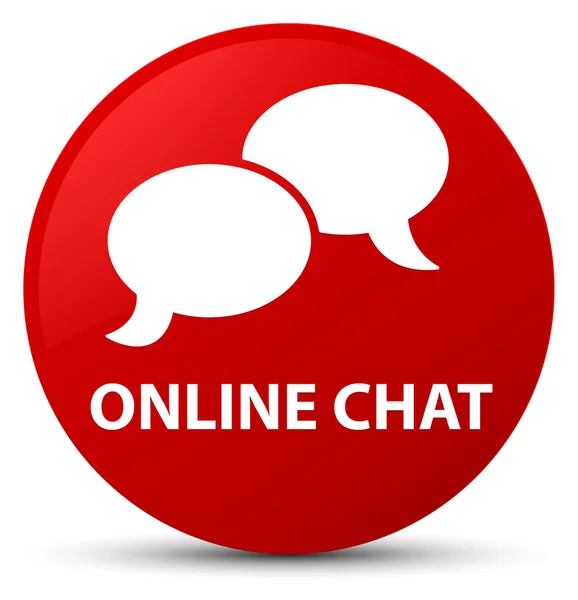 Online chat-sessie rode ronde knop — Stockfoto