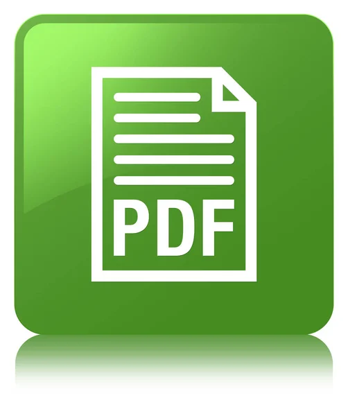 PDF dokument ikonu měkký zelený čtvercové tlačítko — Stock fotografie