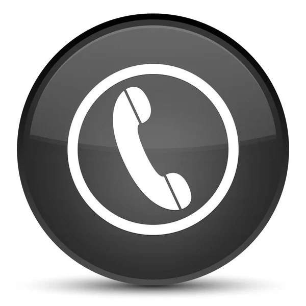 Telefon simgesini özel siyah yuvarlak düğmesi — Stok fotoğraf