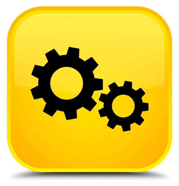 Processen ikonen speciella gula fyrkantiga knappen — Stockfoto