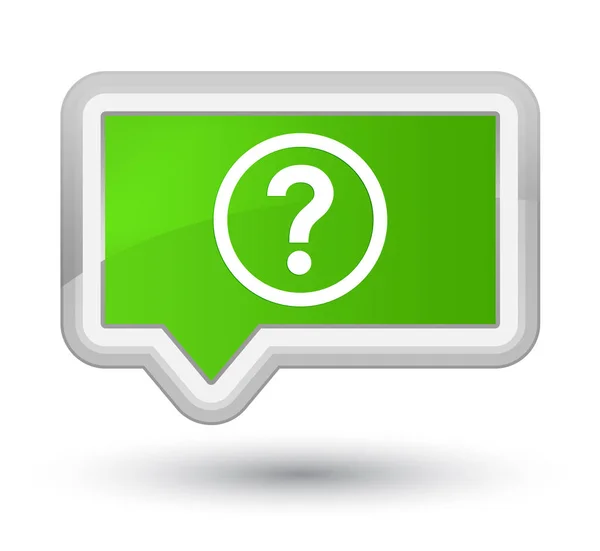 Ícone de pergunta botão banner verde macio principal — Fotografia de Stock