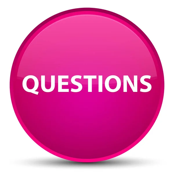 Questions special pink round button — Stock Photo, Image