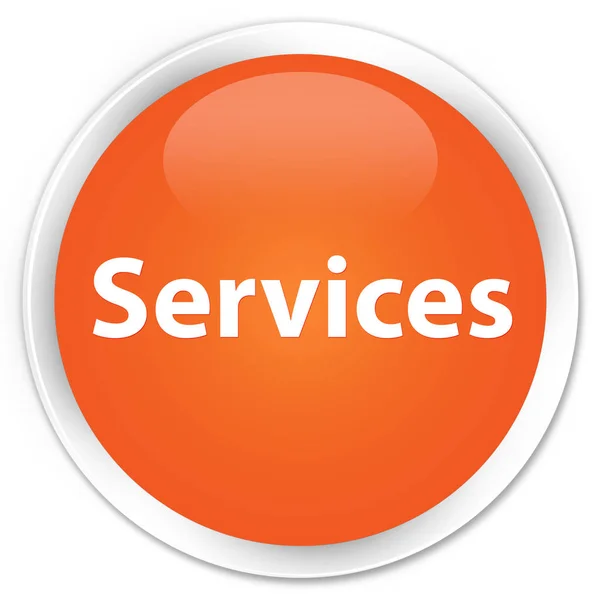 Services premium orange round button — Stock Photo, Image