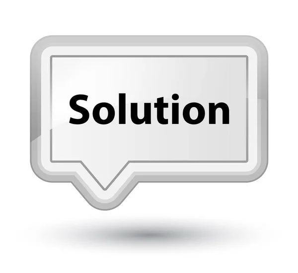 Solution prime white banner button — Stock Photo, Image
