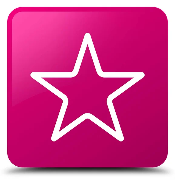 Ícone estrela rosa botão quadrado — Fotografia de Stock