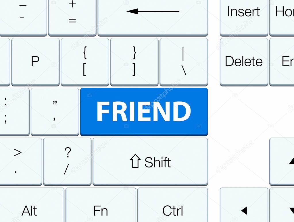 Friend blue keyboard button
