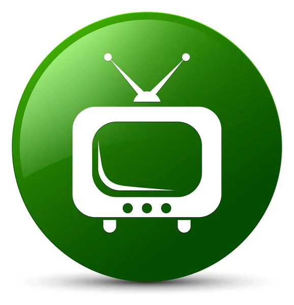 TV-ikonen gröna runda knappen — Stockfoto