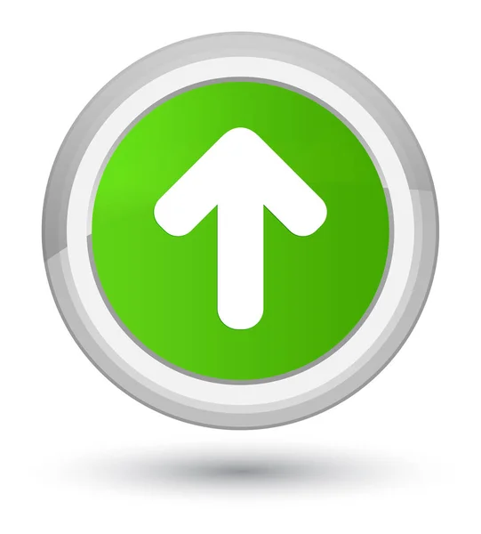 Ok simgesi asal yumuşak yeşil yuvarlak düğmesini upload — Stok fotoğraf