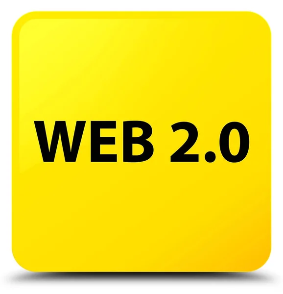 Web 2.0 sarı kare düğme — Stok fotoğraf