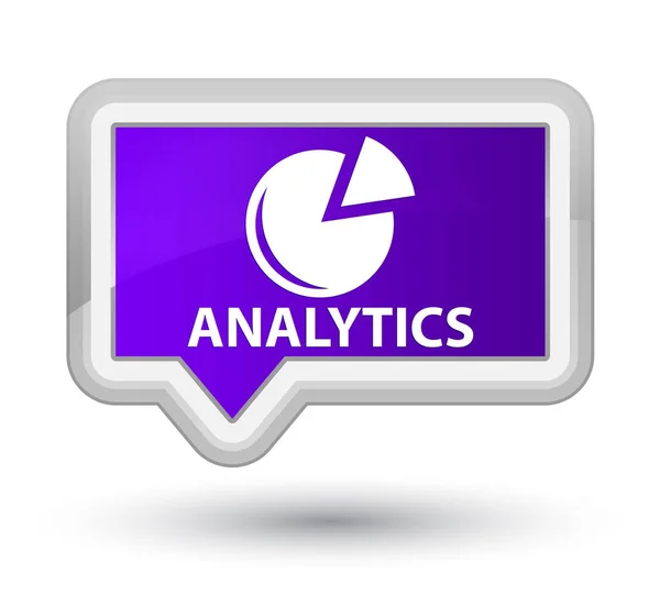 Analytics (grafik simgesi) asal mor banner buton — Stok fotoğraf