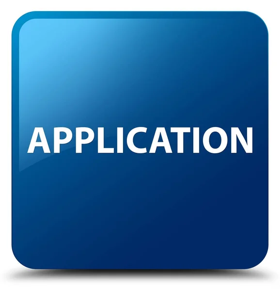 Application blue square button — Stock Photo, Image