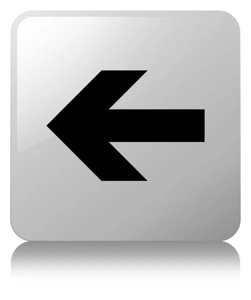 Back arrow icon white square button — Stock Photo, Image