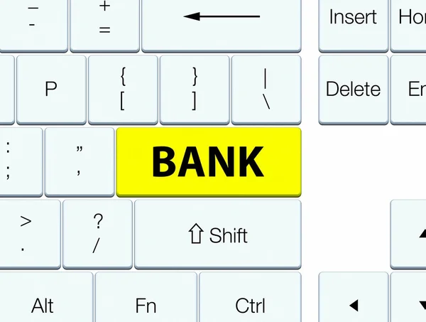 Przycisk żółty klawiatury banku — Zdjęcie stockowe