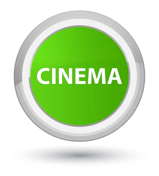 Cinema prime soft green round button — Stock Photo, Image