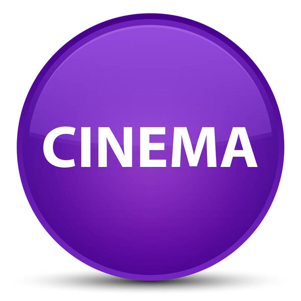 Cinema isolated on special purple round button abstract illustration