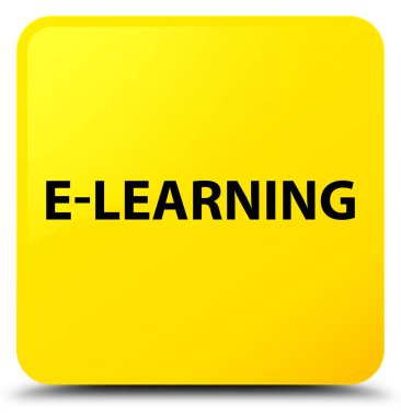 E-öğrenme sarı kare düğme