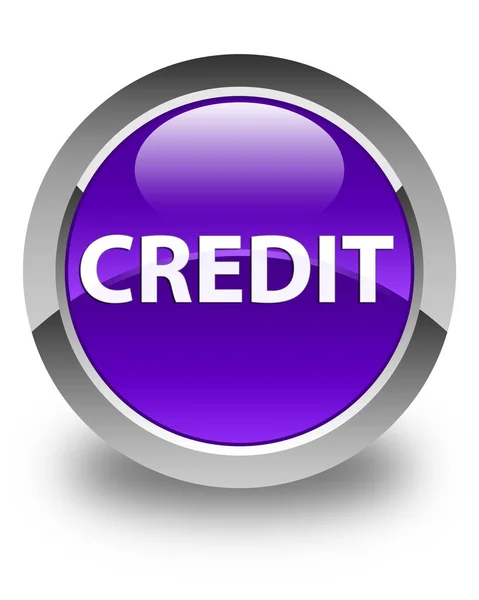 Kreditní lesklé fialové kulaté tlačítko — Stock fotografie