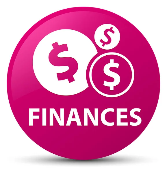 Finanças (sinal de dólar) botão redondo rosa — Fotografia de Stock