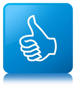 Simge camgöbeği mavi kare düğmesinin