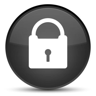 Asma kilit simgesi özel siyah yuvarlak düğmesi