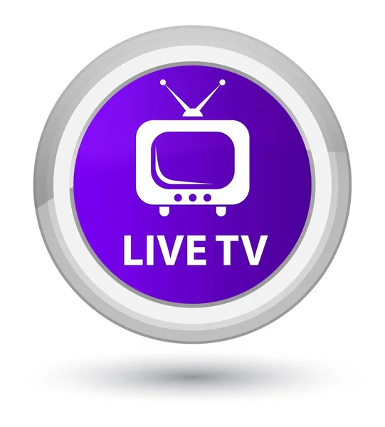 Live tv eerste paarse ronde knop — Stockfoto