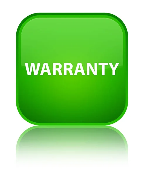 Warranty special green square button — Stock Photo, Image