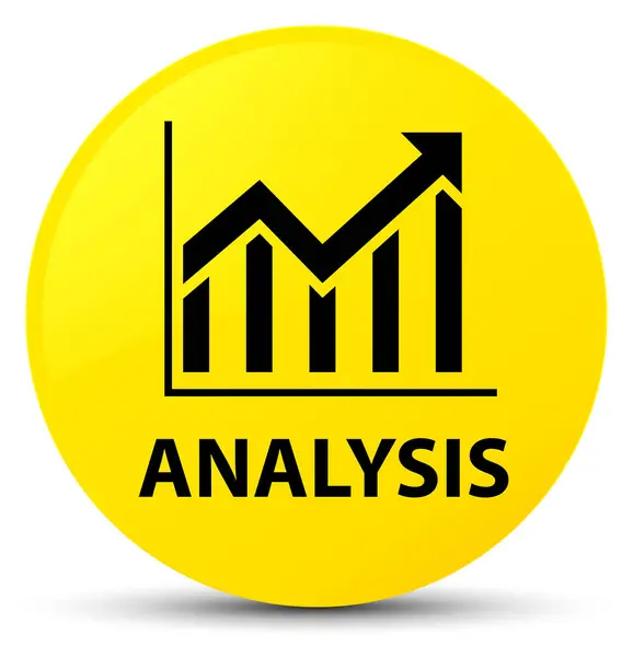 分析 (统计图标) 黄色圆形按钮 — 图库照片