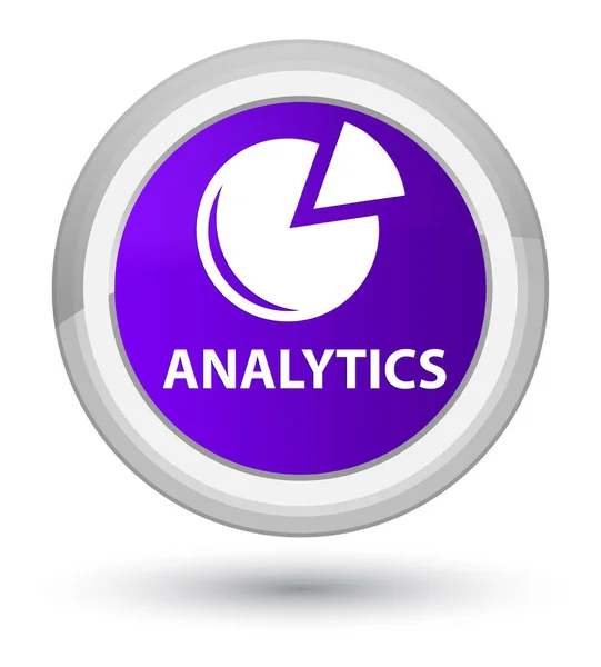 Analytics (ikonę wykresu) premiera fioletowy okrągły przycisk — Zdjęcie stockowe
