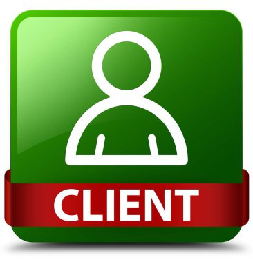 İstemci (üye simgesi) yeşil kare düğme kırmızı kurdele orta