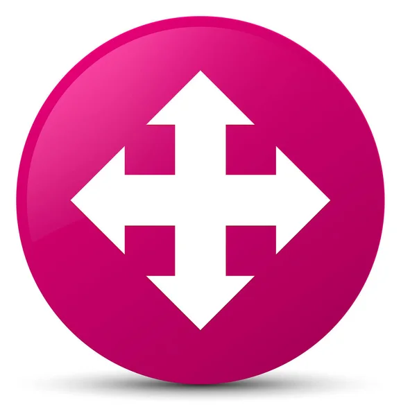 Pindahkan tombol bundar merah muda ikon — Stok Foto