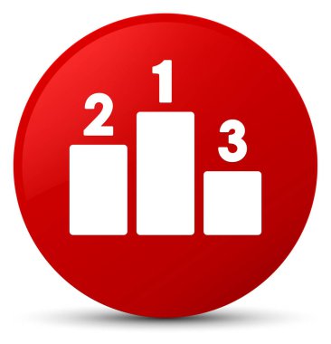 Podyum simgesi kırmızı yuvarlak düğmesi