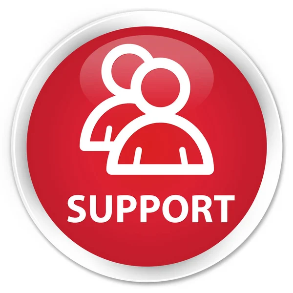 Support (group icon) premium red round button — Stock Photo, Image