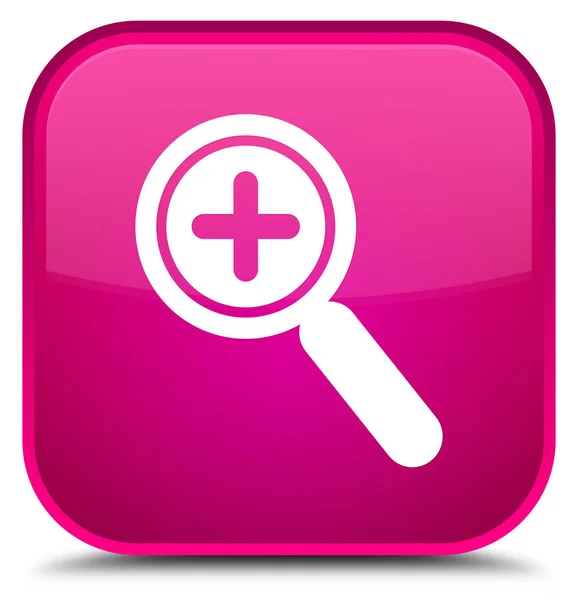 Zooma in ikonen särskilda rosa fyrkantig knapp — Stockfoto