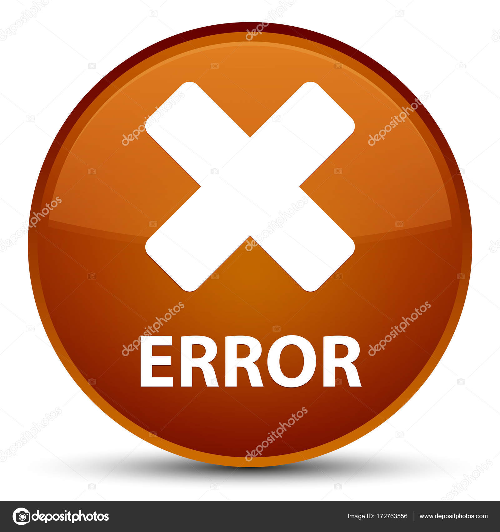 Error (cancel icon) special brown round button — Stock Photo © FR_Design  #172763556, image size:1600x1700