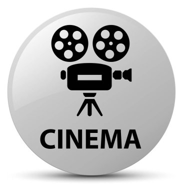 Sinema (video kamera simgesi) beyaz yuvarlak düğmesi