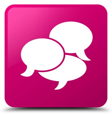 Yorumlar simgesi pembe kare düğme