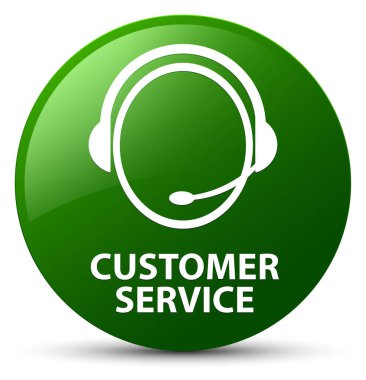 Müşteri Hizmetleri (müşteri bakım simgesi) yeşil yuvarlak düğmesi
