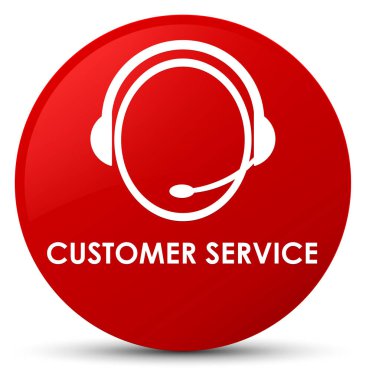 Müşteri Hizmetleri (müşteri bakım simgesi) kırmızı yuvarlak düğmesi
