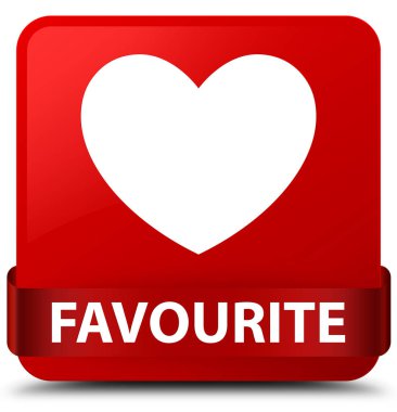 Favori (kalp simgesi) kırmızı kare düğmesini kırmızı kurdele orta