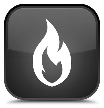 Yangın alev kutsal kişilerin resmi özel siyah kare düğme