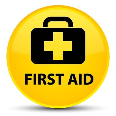 İlk yardım özel sarı yuvarlak düğmesi