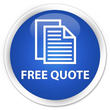 Ücretsiz fiyat teklifi sigorta primi mavi yuvarlak düğmesi