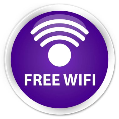 Ücretsiz Wi-Fi sigorta primi mor yuvarlak düğmesi