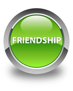 Dostluk parlak yeşil yuvarlak düğme