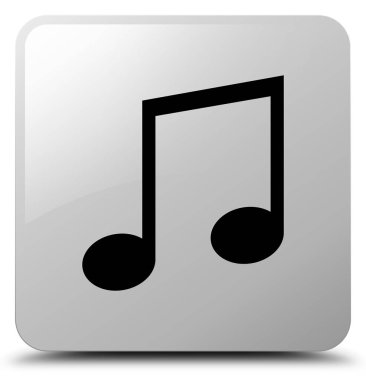 Müzik simgesi Beyaz kare düğme