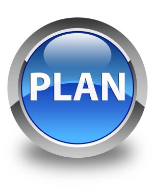 Plan parlak mavi yuvarlak düğme