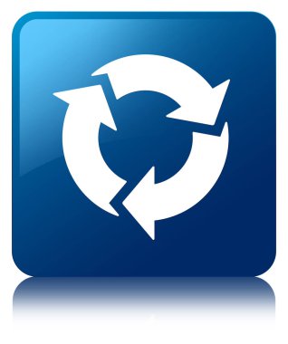 Yenile simgesi mavi kare düğmesi