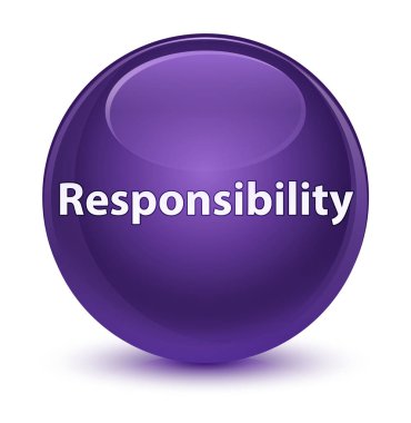 Sorumluluk camsı mor yuvarlak düğmesi
